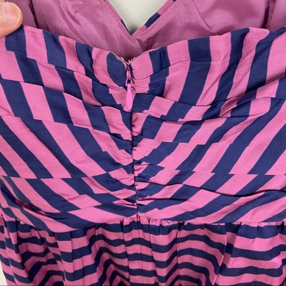 Anthropologie Silk Corset Sweetheart Neck Dress Purple On the Fold Corey Lynn 4 - Picture 8 of 11